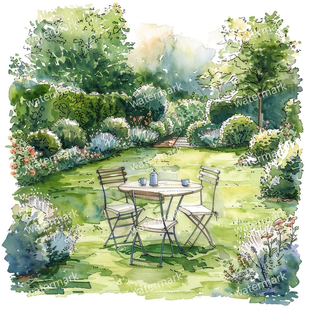 【商用利用可】春のガーデン(水彩スプリングガーデン)クリップアート14点セット|高解像度JPG|印刷OK|コラージュ・ジャンクジャーナル素材|即ダウンロード