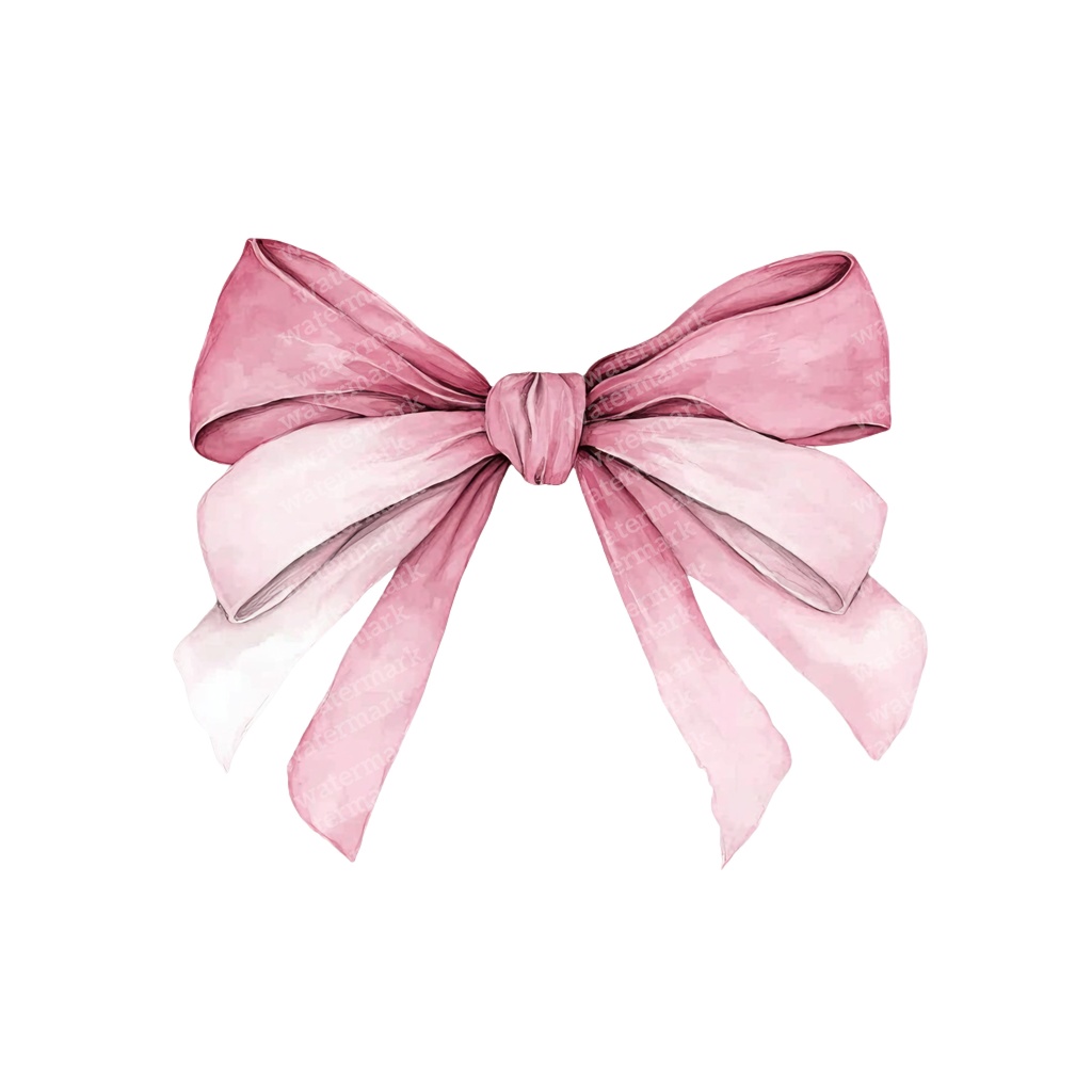 【商用利用可】繊細なピンクリボン（水彩リボンボウ）クリップアート20点セット｜高解像度・透過PNG｜印刷OK｜コラージュ・ジャンクジャーナル素材｜即ダウンロード