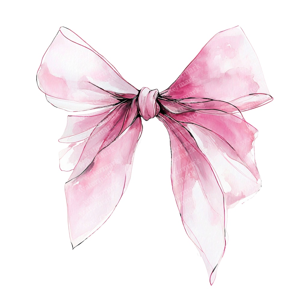 【商用利用可】繊細なピンクリボン(水彩リボンボウ)クリップアート20点セット|高解像度・透過PNG|印刷OK|コラージュ・ジャンクジャーナル素材|即ダウンロード