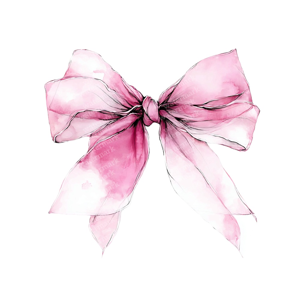【商用利用可】繊細なピンクリボン(水彩リボンボウ)クリップアート20点セット|高解像度・透過PNG|印刷OK|コラージュ・ジャンクジャーナル素材|即ダウンロード