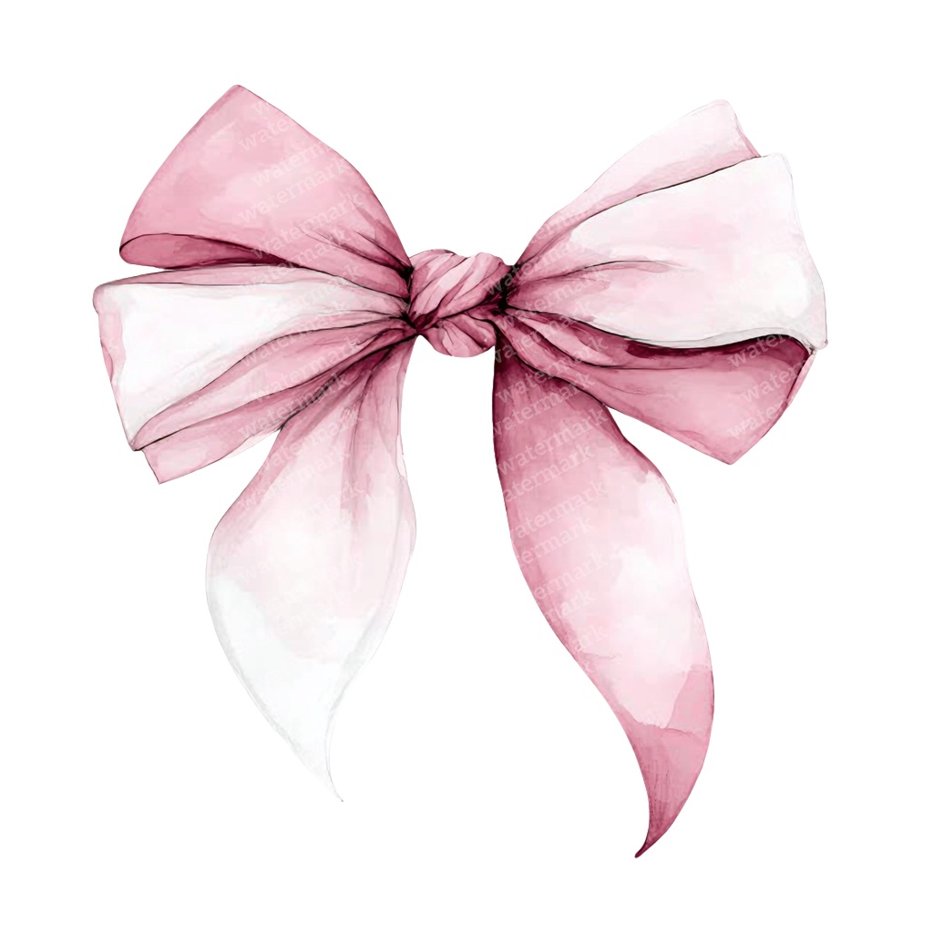 【商用利用可】繊細なピンクリボン(水彩リボンボウ)クリップアート20点セット|高解像度・透過PNG|印刷OK|コラージュ・ジャンクジャーナル素材|即ダウンロード