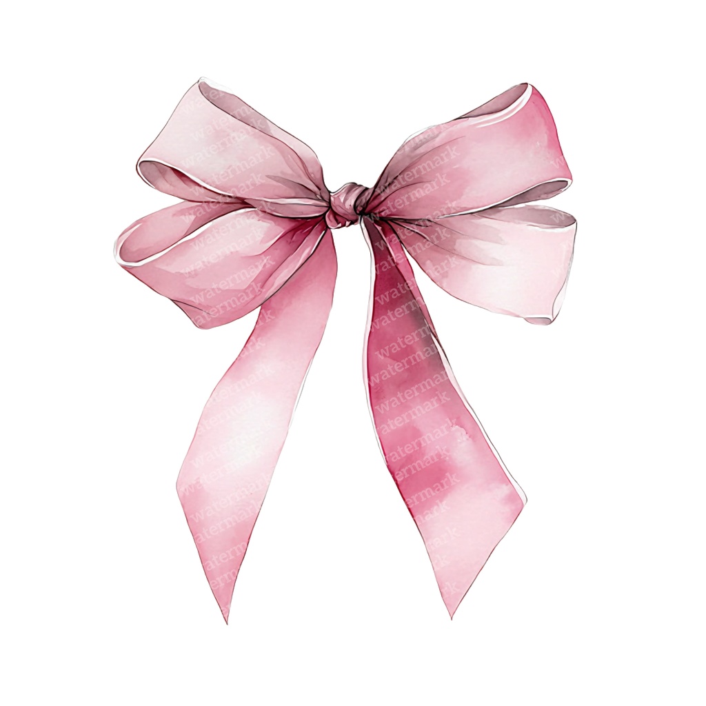 【商用利用可】繊細なピンクリボン(水彩リボンボウ)クリップアート20点セット|高解像度・透過PNG|印刷OK|コラージュ・ジャンクジャーナル素材|即ダウンロード