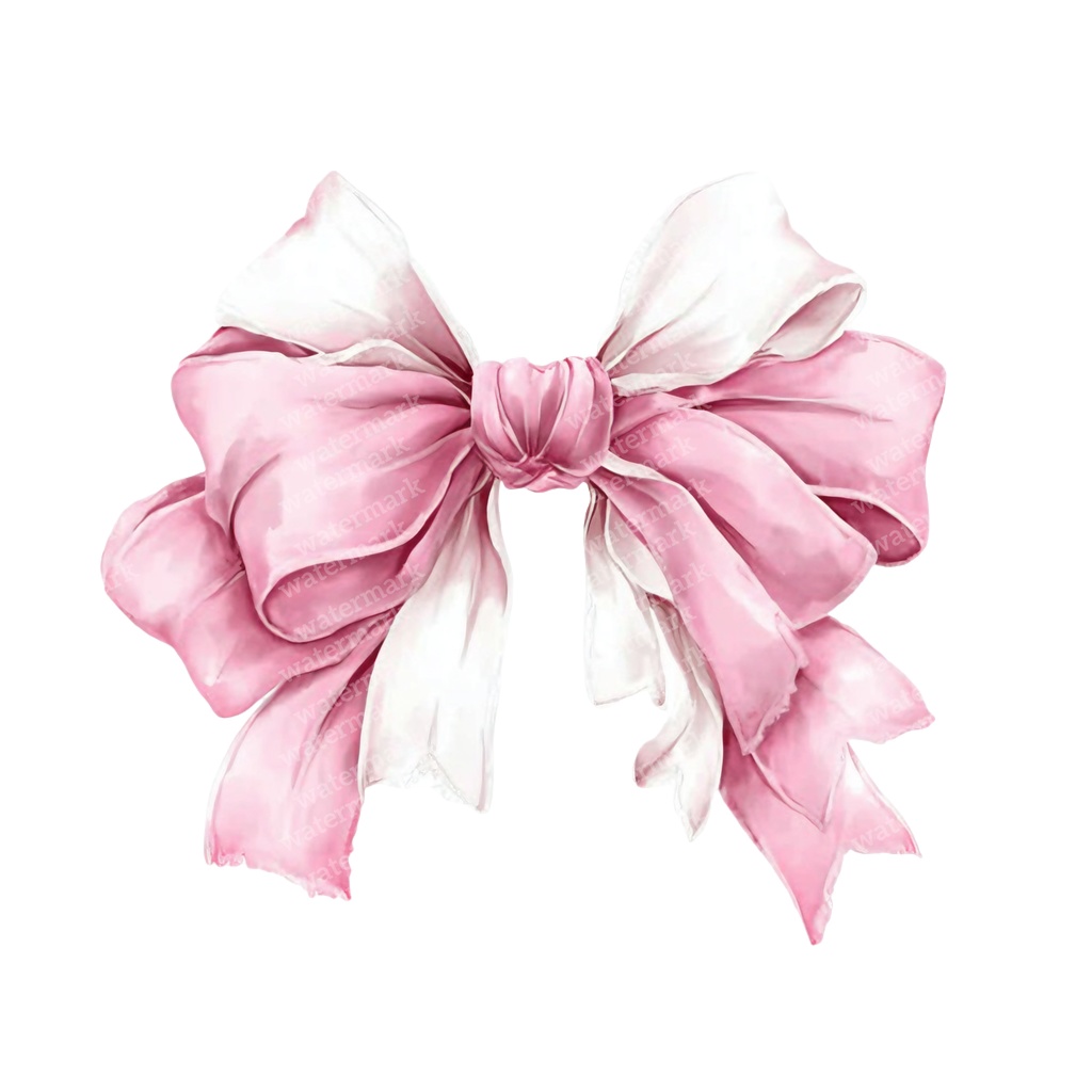 【商用利用可】繊細なピンクリボン(水彩リボンボウ)クリップアート20点セット|高解像度・透過PNG|印刷OK|コラージュ・ジャンクジャーナル素材|即ダウンロード