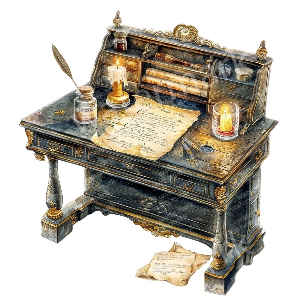 【商用利用可】ロココヴィンテージ(水彩クリップアート)20点セット|高解像度・透過PNG|印刷OK|コラージュ・ジャンクジャーナル素材|即ダウンロード