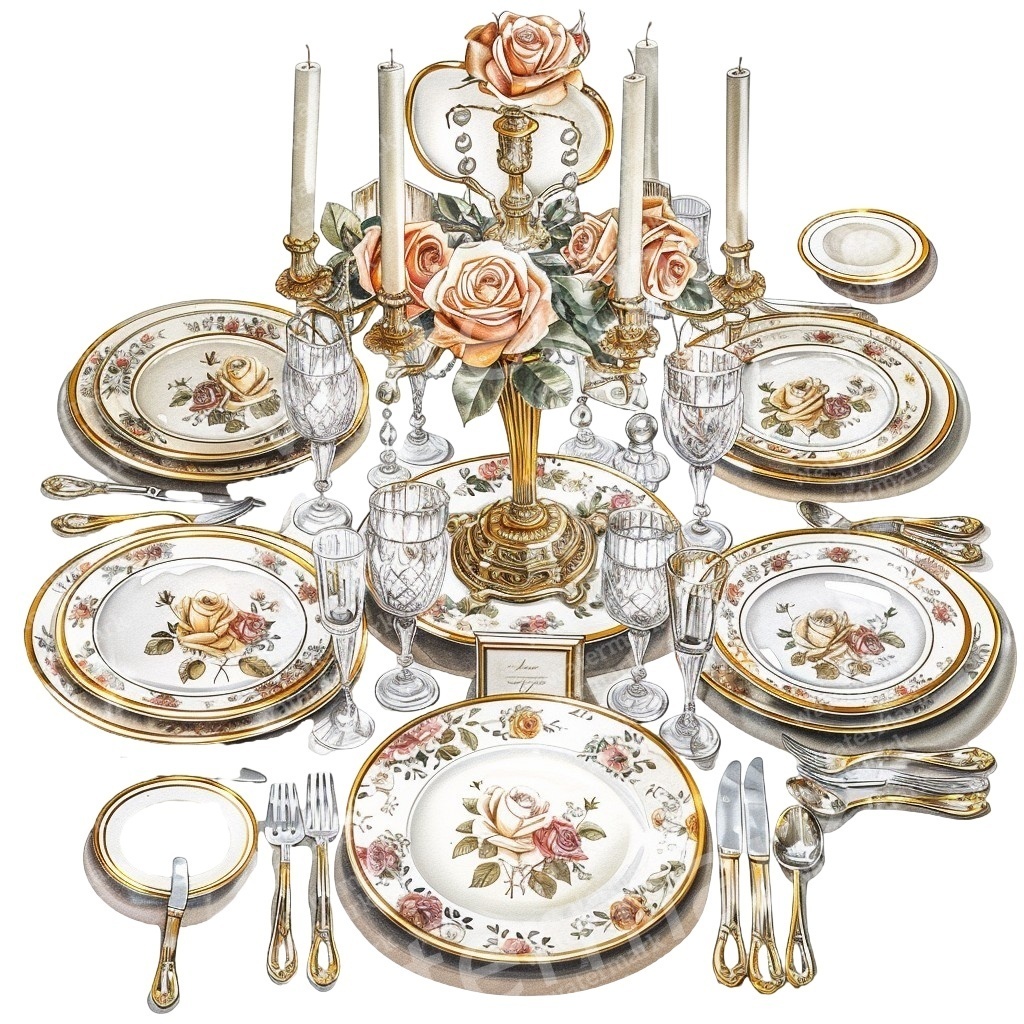 【商用利用可】ロココヴィンテージ(水彩クリップアート)20点セット|高解像度・透過PNG|印刷OK|コラージュ・ジャンクジャーナル素材|即ダウンロード