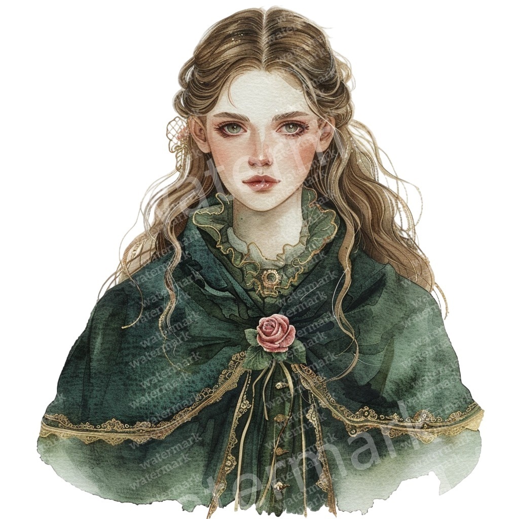 【商用利用可】ロココヴィンテージ(水彩クリップアート)20点セット|高解像度・透過PNG|印刷OK|コラージュ・ジャンクジャーナル素材|即ダウンロード