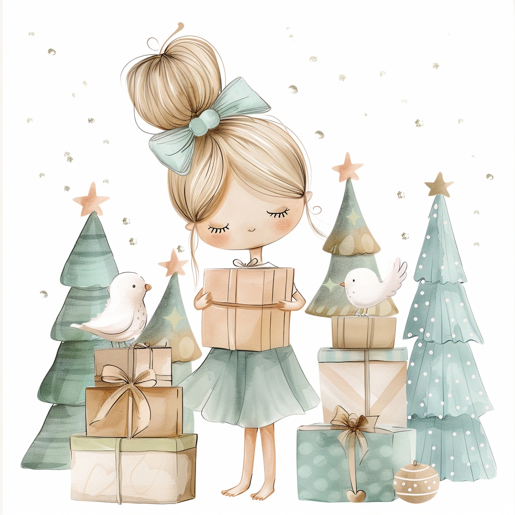 【商用利用可】ウィムジカルクリスマスフェアリークリップアート10点セット|水彩JPG|印刷OK|ジャンクジャーナル・コラージュ素材|即ダウンロード