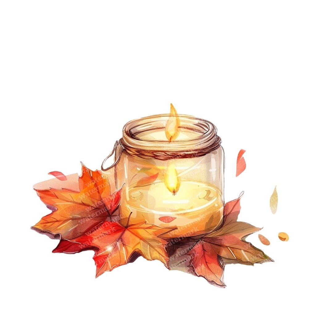 【商用利用可】コージー秋(水彩オータムクリップアート)セット|かぼちゃ・コーヒー・ブランケット・収穫イラスト|高解像度・透過PNG|ジャンクジャーナル・コラージュ素材|即ダウンロード