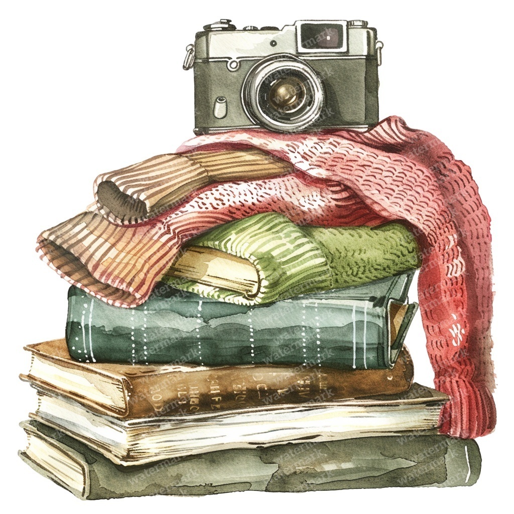 【商用利用可】コージー秋(水彩オータムクリップアート)セット|かぼちゃ・コーヒー・ブランケット・収穫イラスト|高解像度・透過PNG|ジャンクジャーナル・コラージュ素材|即ダウンロード