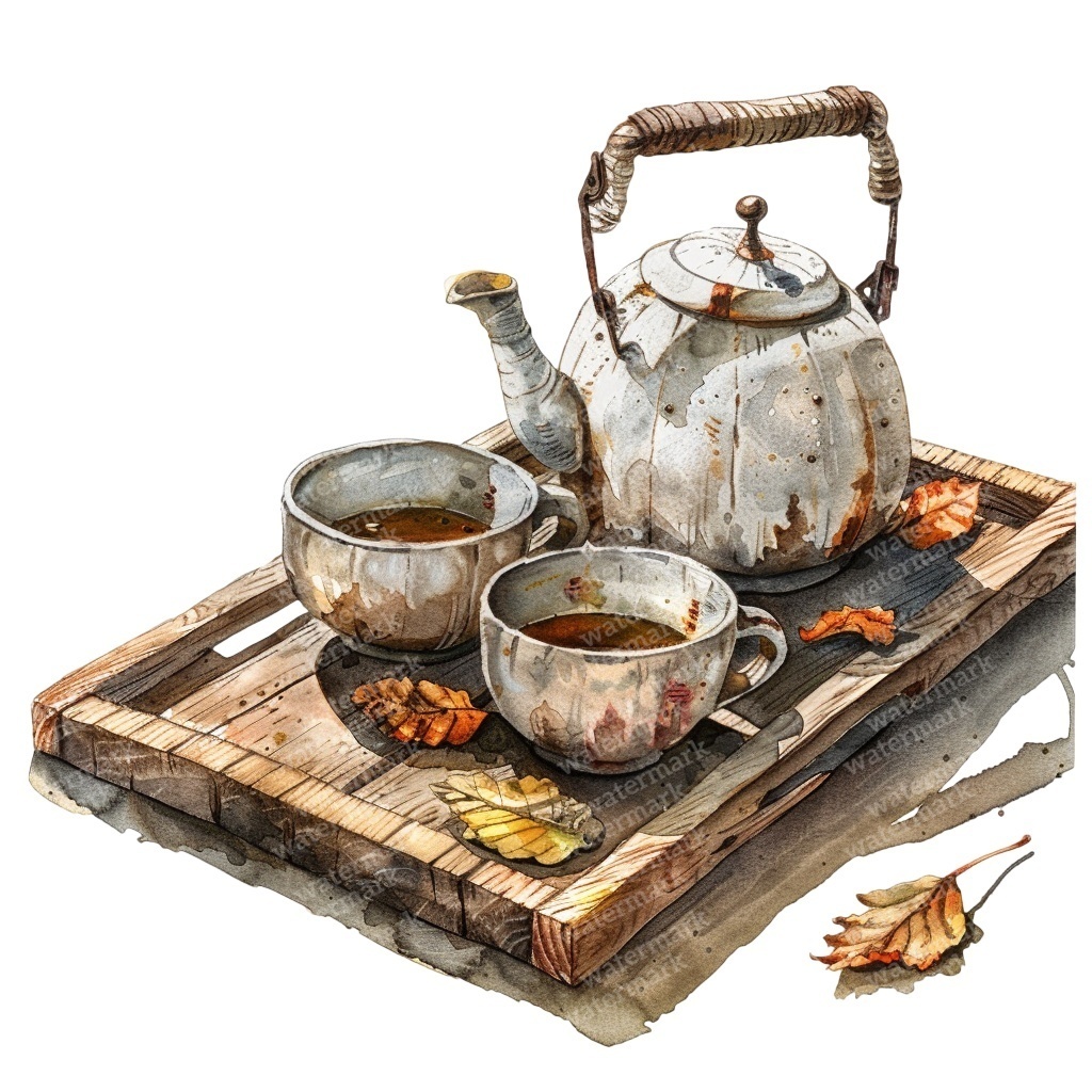 【商用利用可】コージー秋(水彩オータムクリップアート)セット|かぼちゃ・コーヒー・ブランケット・収穫イラスト|高解像度・透過PNG|ジャンクジャーナル・コラージュ素材|即ダウンロード