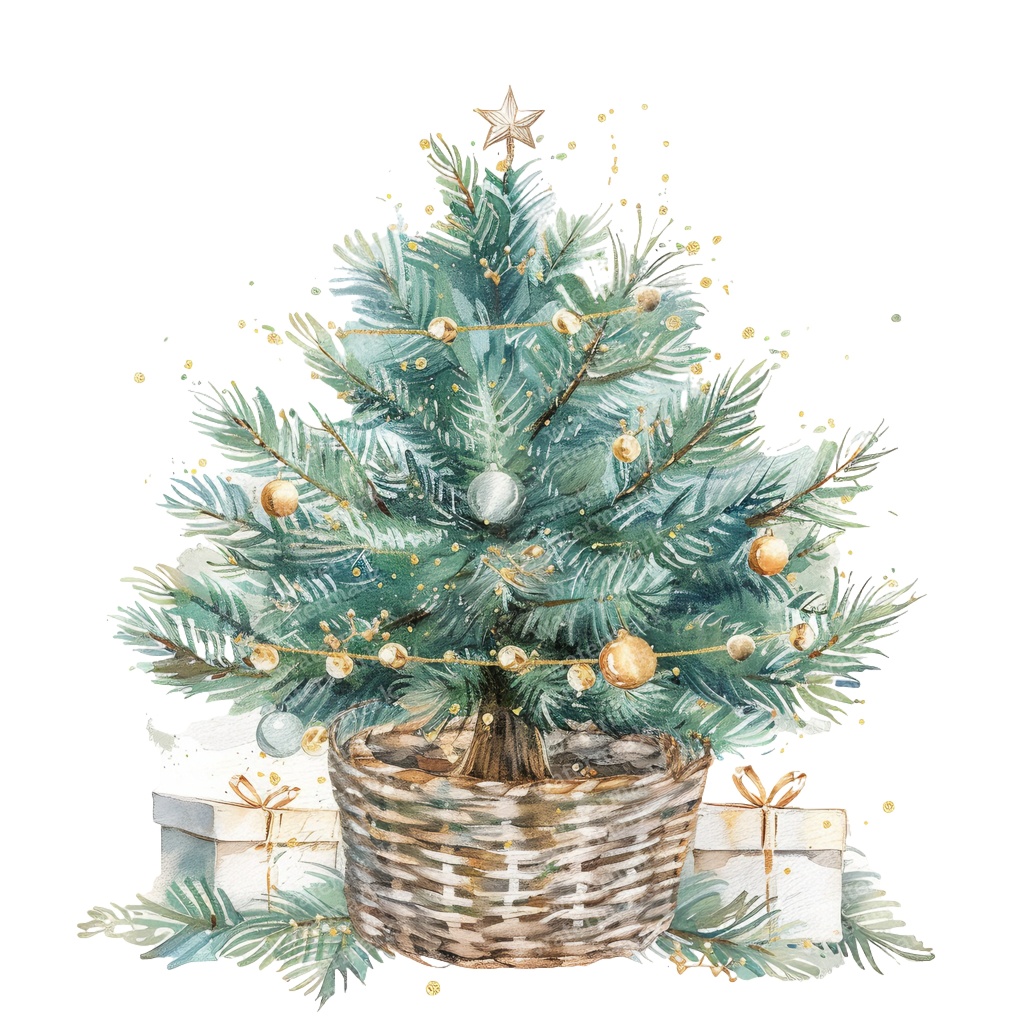 【商用利用可】クリスマスツリー(水彩ツリー)クリップアート20点セット|高解像度・透過PNG|印刷OK|コラージュ・ジャンクジャーナル素材|即ダウンロード