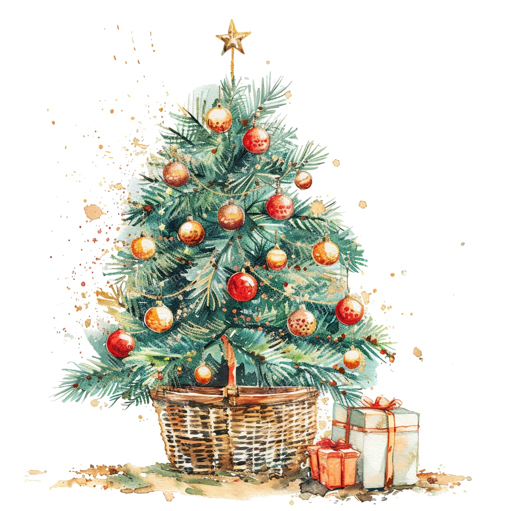 【商用利用可】クリスマスツリー(水彩ツリー)クリップアート20点セット|高解像度・透過PNG|印刷OK|コラージュ・ジャンクジャーナル素材|即ダウンロード