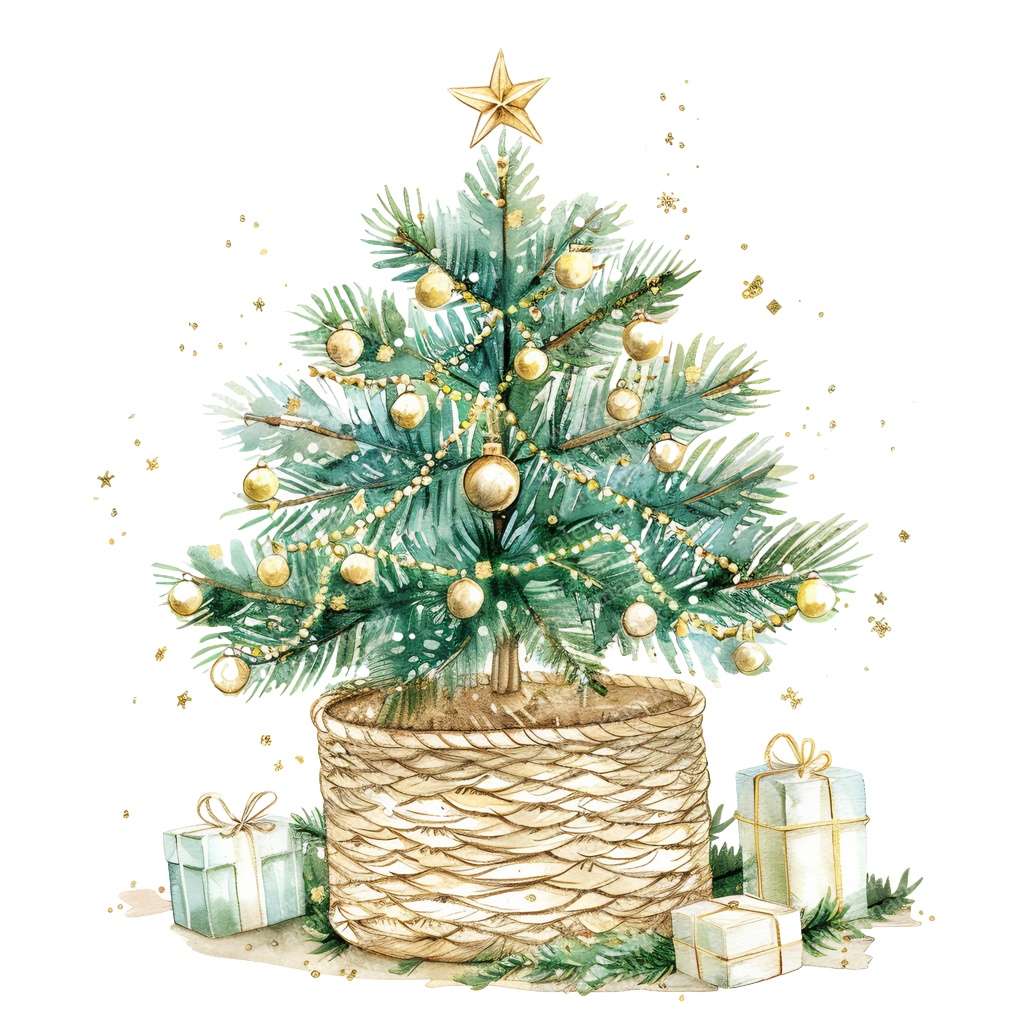 【商用利用可】クリスマスツリー(水彩ツリー)クリップアート20点セット|高解像度・透過PNG|印刷OK|コラージュ・ジャンクジャーナル素材|即ダウンロード