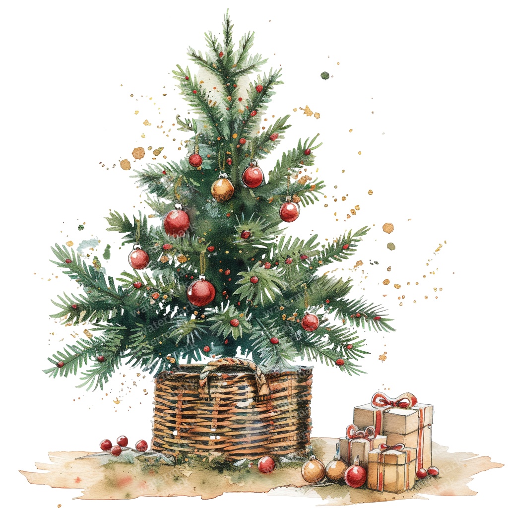 【商用利用可】クリスマスツリー(水彩ツリー)クリップアート20点セット|高解像度・透過PNG|印刷OK|コラージュ・ジャンクジャーナル素材|即ダウンロード