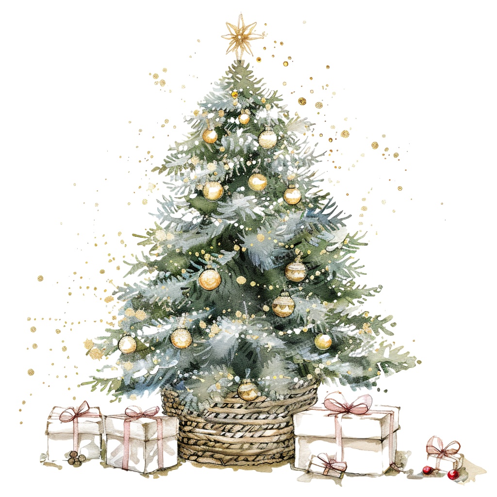 【商用利用可】クリスマスツリー(水彩ツリー)クリップアート20点セット|高解像度・透過PNG|印刷OK|コラージュ・ジャンクジャーナル素材|即ダウンロード