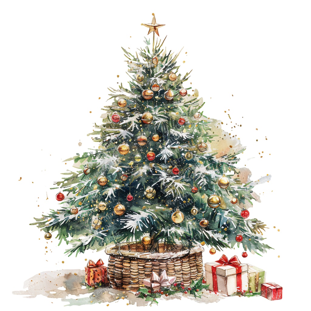 【商用利用可】クリスマスツリー(水彩ツリー)クリップアート20点セット|高解像度・透過PNG|印刷OK|コラージュ・ジャンクジャーナル素材|即ダウンロード