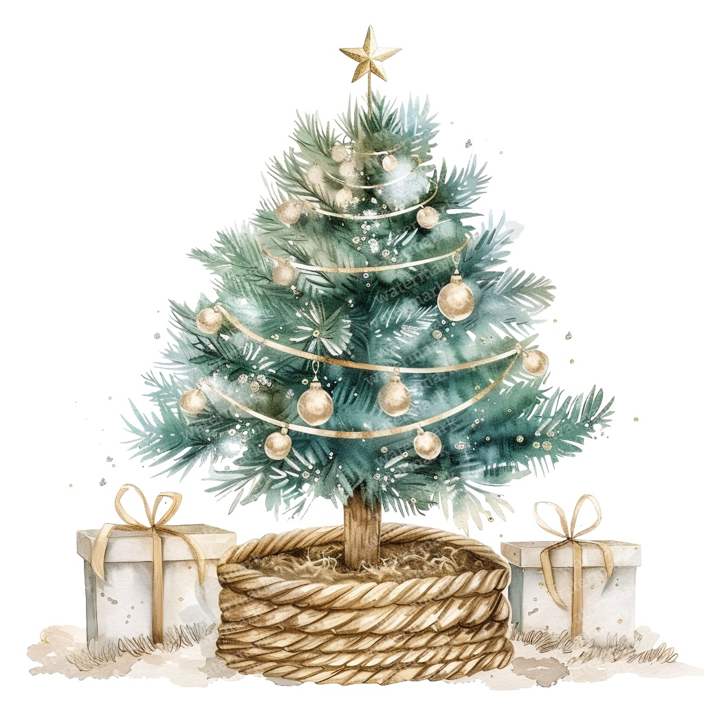 【商用利用可】クリスマスツリー(水彩ツリー)クリップアート20点セット|高解像度・透過PNG|印刷OK|コラージュ・ジャンクジャーナル素材|即ダウンロード