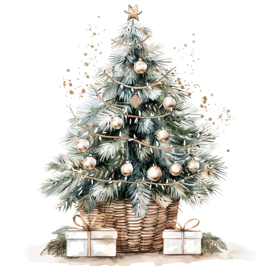 【商用利用可】クリスマスツリー(水彩ツリー)クリップアート20点セット|高解像度・透過PNG|印刷OK|コラージュ・ジャンクジャーナル素材|即ダウンロード