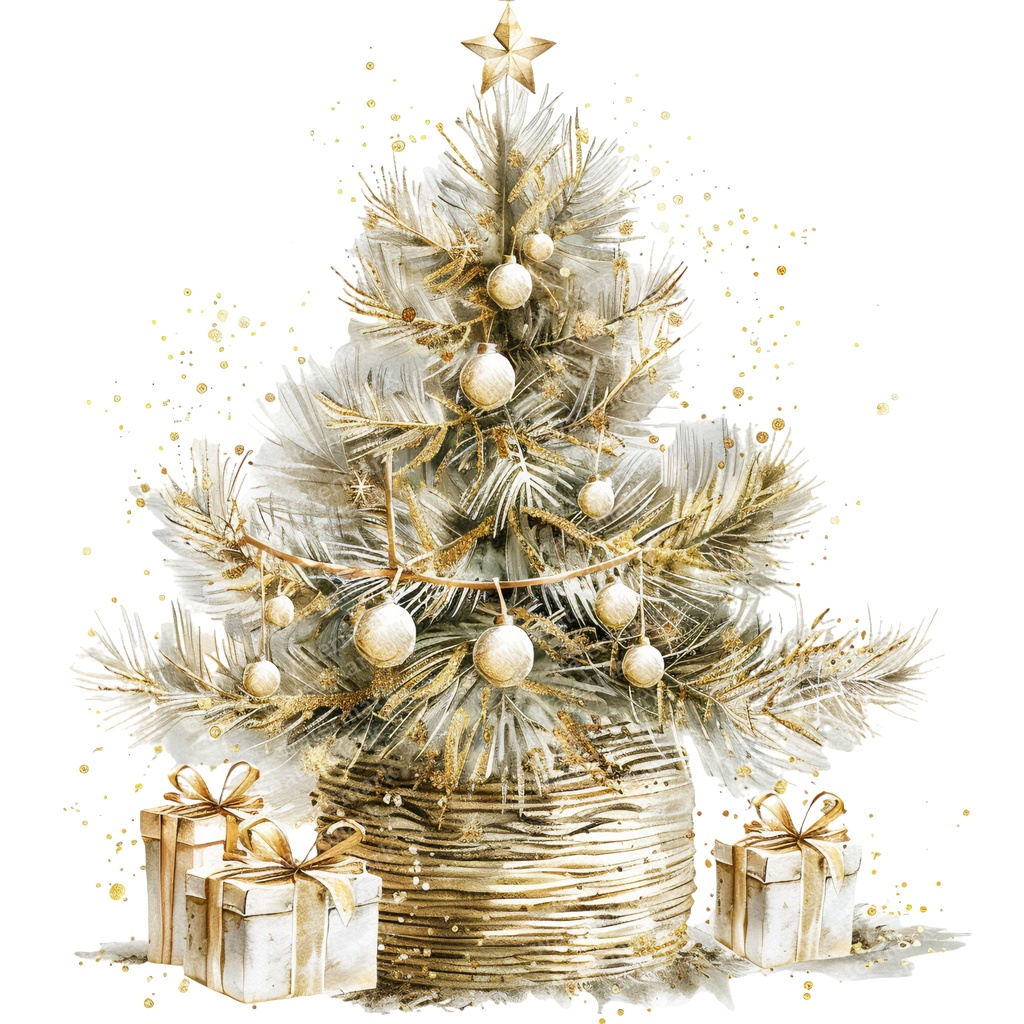 【商用利用可】クリスマスツリー(水彩ツリー)クリップアート20点セット|高解像度・透過PNG|印刷OK|コラージュ・ジャンクジャーナル素材|即ダウンロード