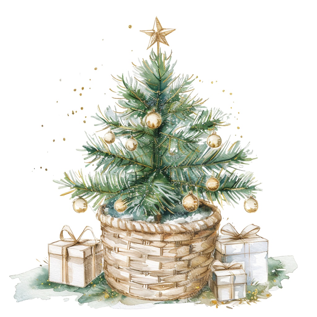 【商用利用可】クリスマスツリー(水彩ツリー)クリップアート20点セット|高解像度・透過PNG|印刷OK|コラージュ・ジャンクジャーナル素材|即ダウンロード