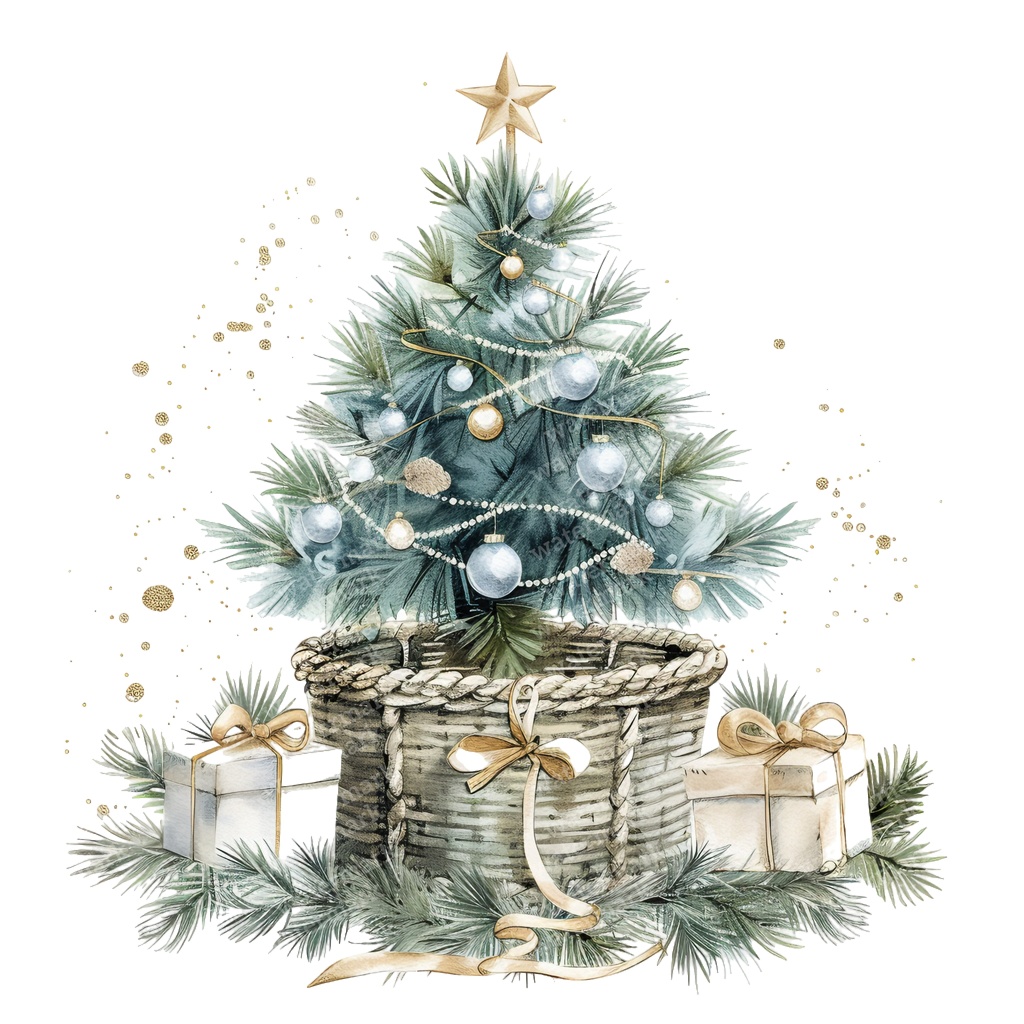 【商用利用可】クリスマスツリー(水彩ツリー)クリップアート20点セット|高解像度・透過PNG|印刷OK|コラージュ・ジャンクジャーナル素材|即ダウンロード