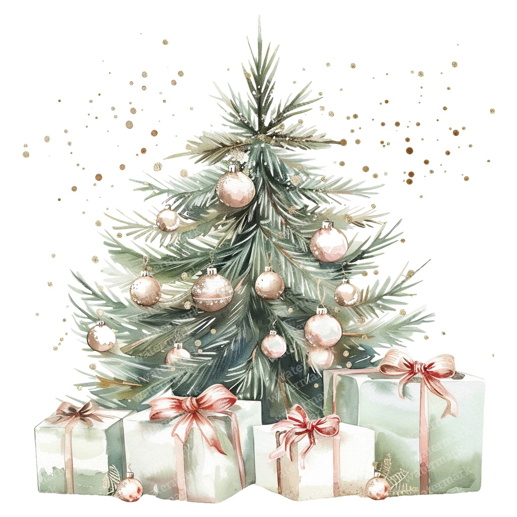 【商用利用可】クリスマスツリー(水彩ツリー)クリップアート20点セット|高解像度・透過PNG|印刷OK|コラージュ・ジャンクジャーナル素材|即ダウンロード