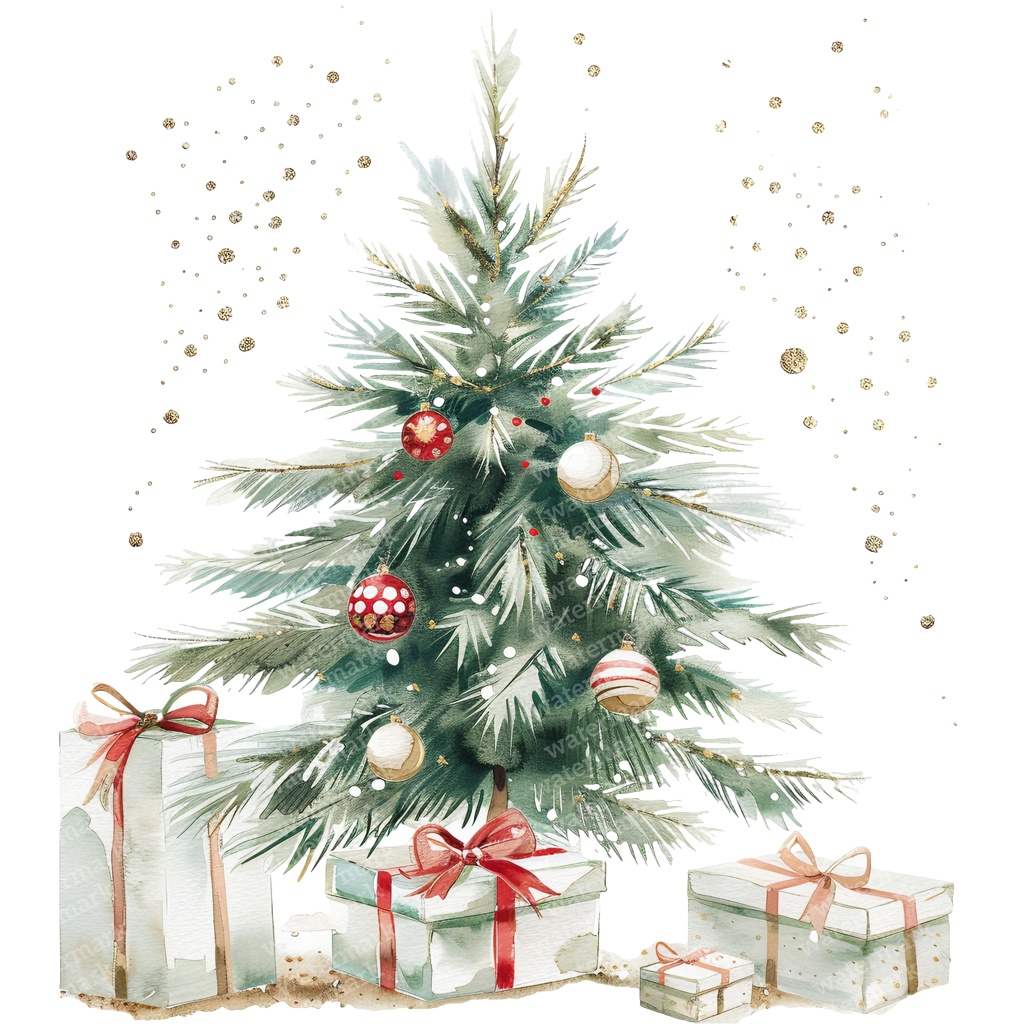 【商用利用可】クリスマスツリー(水彩ツリー)クリップアート20点セット|高解像度・透過PNG|印刷OK|コラージュ・ジャンクジャーナル素材|即ダウンロード