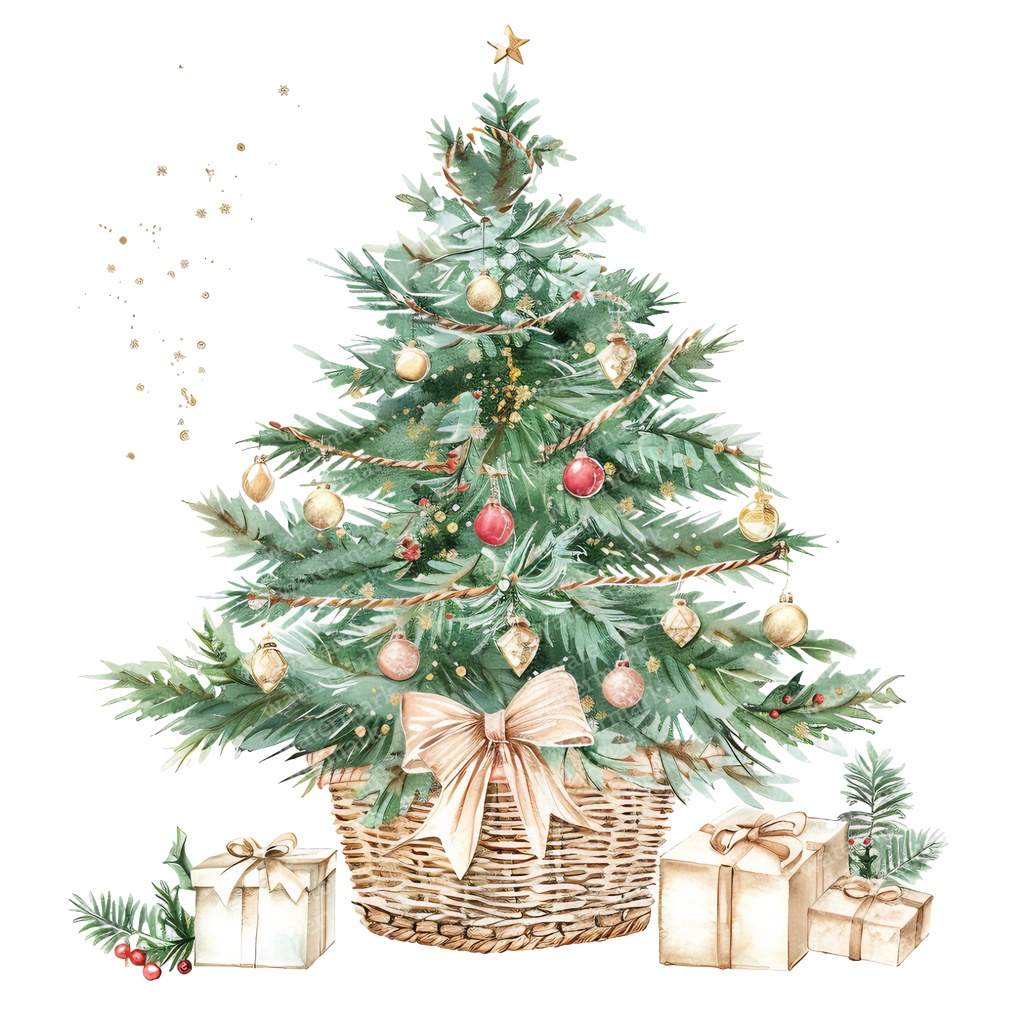 【商用利用可】クリスマスツリー(水彩ツリー)クリップアート20点セット|高解像度・透過PNG|印刷OK|コラージュ・ジャンクジャーナル素材|即ダウンロード