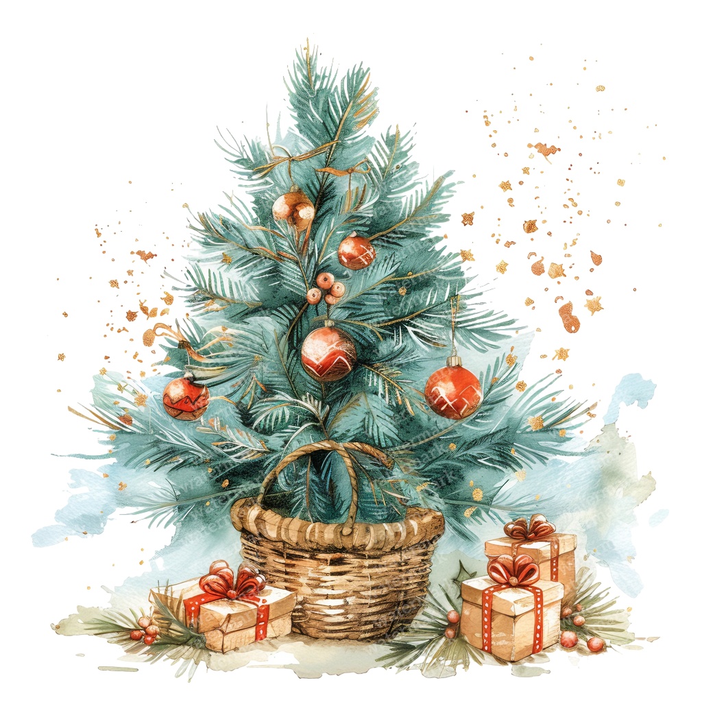 【商用利用可】クリスマスツリー(水彩ツリー)クリップアート20点セット|高解像度・透過PNG|印刷OK|コラージュ・ジャンクジャーナル素材|即ダウンロード