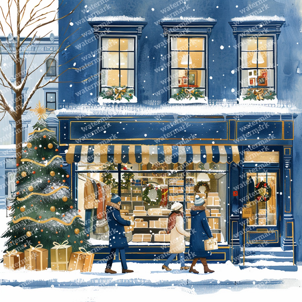 【商用利用可】クリスマスの街(水彩ウィンタータウン)クリップアート20点セット|高解像度JPG|印刷OK|雪景色・冬の風景|コラージュ・ジャンクジャーナル素材|即ダウンロード