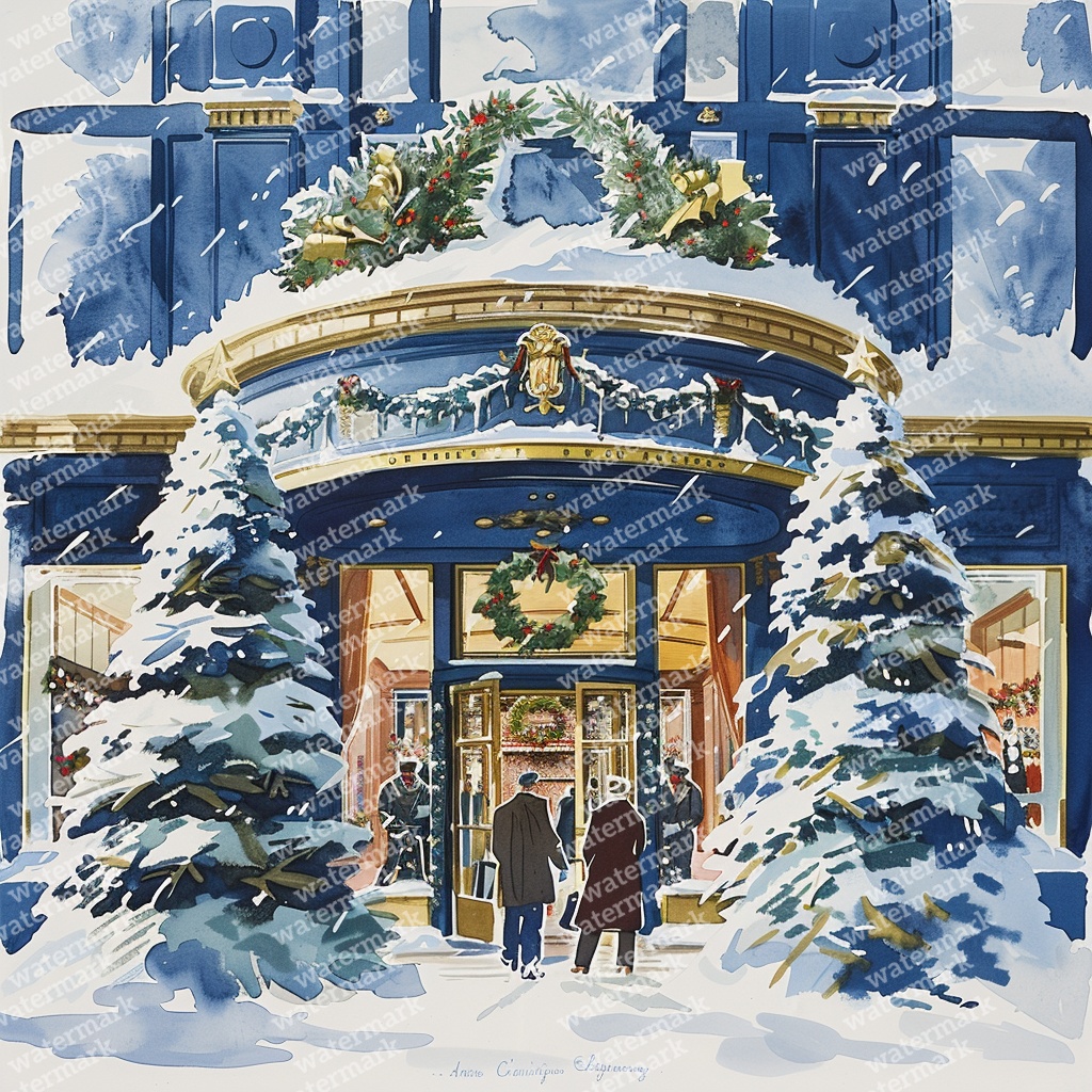 【商用利用可】クリスマスの街(水彩ウィンタータウン)クリップアート20点セット|高解像度JPG|印刷OK|雪景色・冬の風景|コラージュ・ジャンクジャーナル素材|即ダウンロード