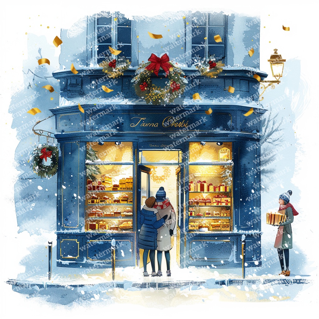 【商用利用可】クリスマスの街(水彩ウィンタータウン)クリップアート20点セット|高解像度JPG|印刷OK|雪景色・冬の風景|コラージュ・ジャンクジャーナル素材|即ダウンロード