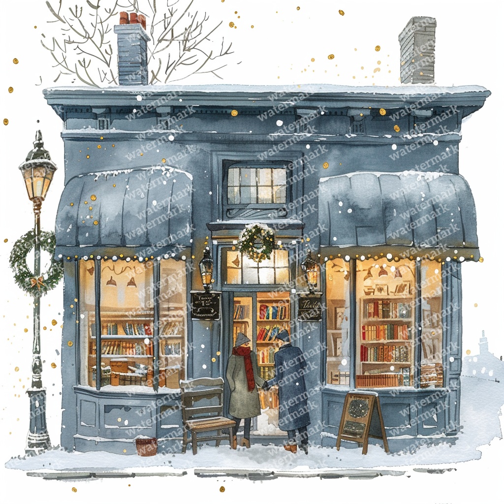 【商用利用可】クリスマスの街(水彩ウィンタータウン)クリップアート20点セット|高解像度JPG|印刷OK|雪景色・冬の風景|コラージュ・ジャンクジャーナル素材|即ダウンロード