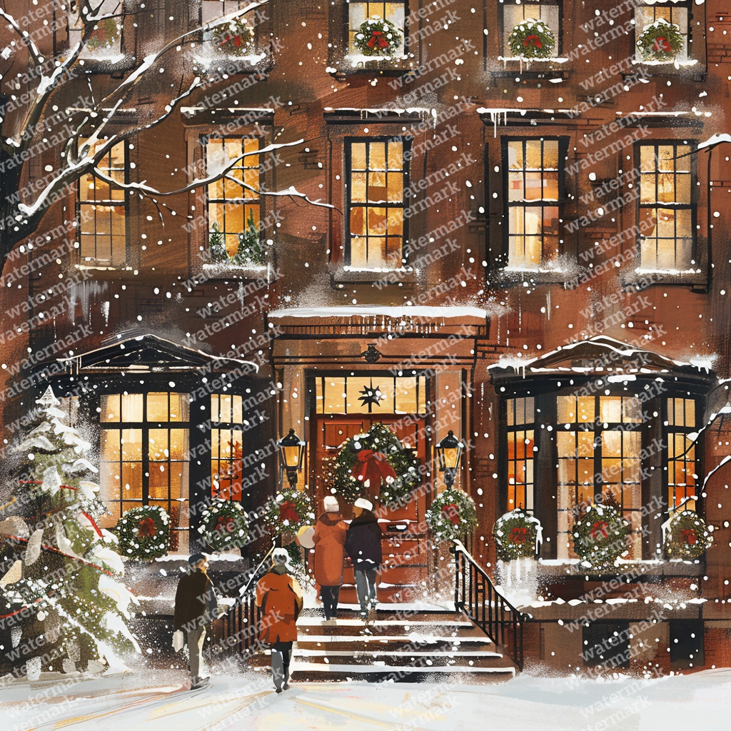 【商用利用可】クリスマスの街(水彩ウィンタータウン)クリップアート20点セット|高解像度JPG|印刷OK|雪景色・冬の風景|コラージュ・ジャンクジャーナル素材|即ダウンロード