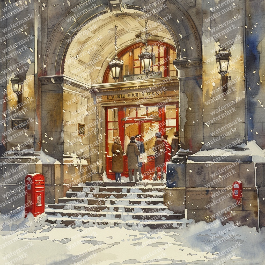 【商用利用可】クリスマスの街(水彩ウィンタータウン)クリップアート20点セット|高解像度JPG|印刷OK|雪景色・冬の風景|コラージュ・ジャンクジャーナル素材|即ダウンロード