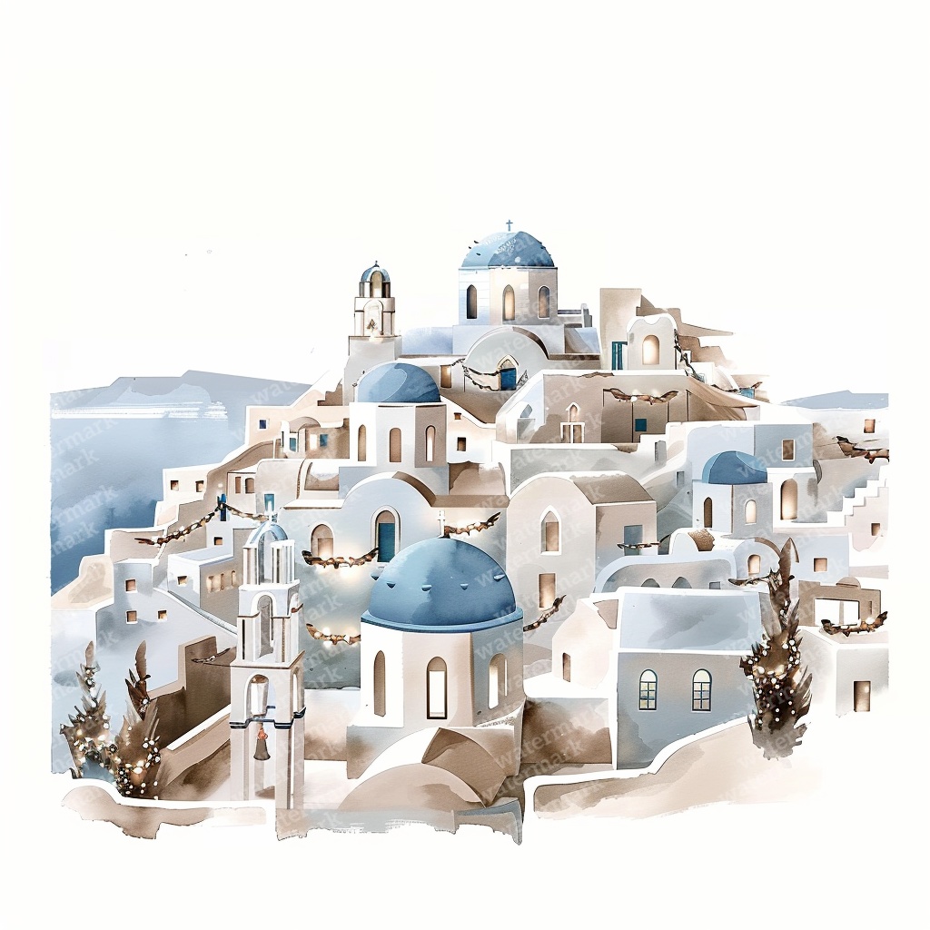 【商用利用可】クリスマスの街(水彩ウィンタータウン)クリップアート20点セット|高解像度JPG|印刷OK|雪景色・冬の風景|コラージュ・ジャンクジャーナル素材|即ダウンロード