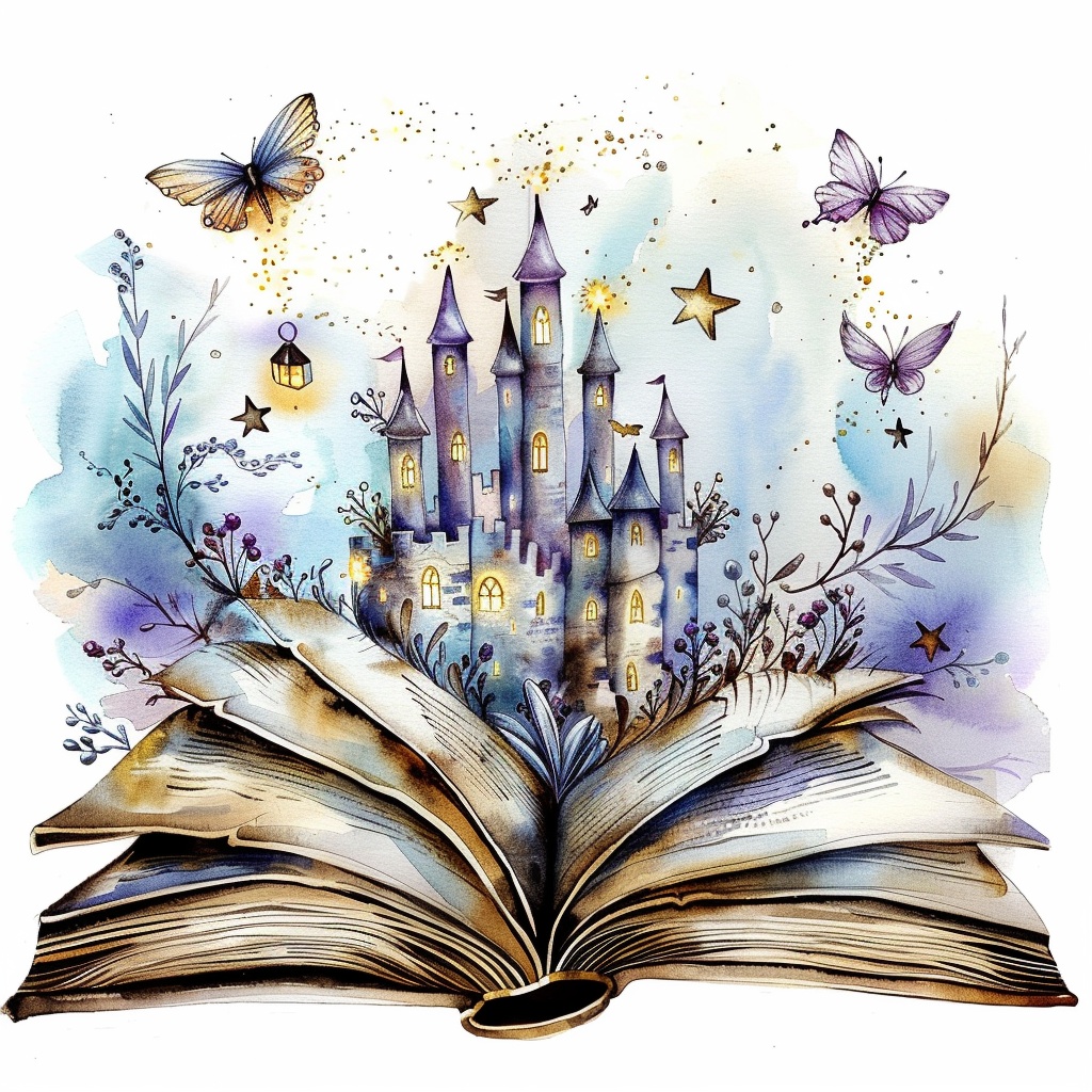 【商用利用可】魔法の本(水彩ファンタジーブック)クリップアート20点セット|高解像度・透過PNG|ファンタジー・コラージュ・ジャンクジャーナル素材|即ダウンロード