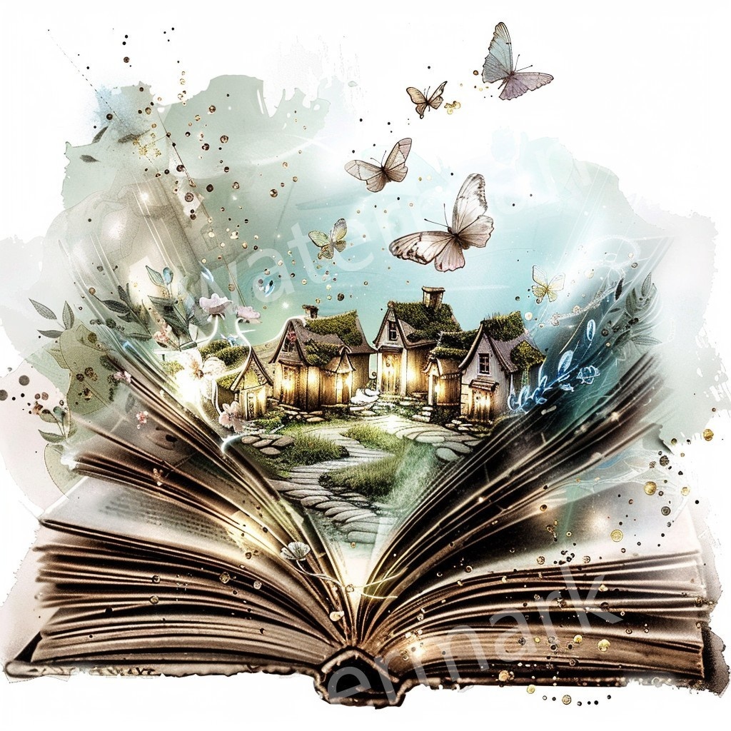 【商用利用可】魔法の本(水彩ファンタジーブック)クリップアート20点セット|高解像度・透過PNG|ファンタジー・コラージュ・ジャンクジャーナル素材|即ダウンロード