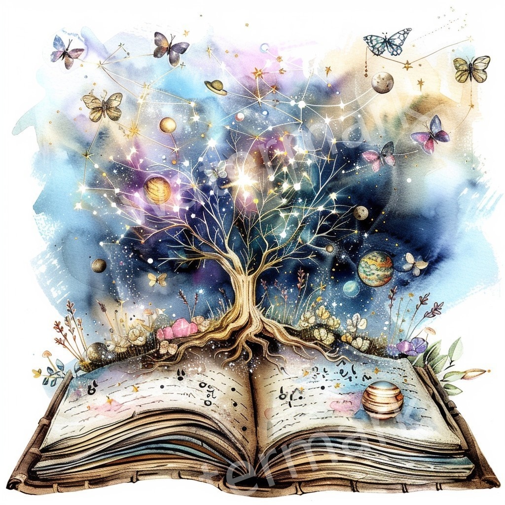 【商用利用可】魔法の本(水彩ファンタジーブック)クリップアート20点セット|高解像度・透過PNG|ファンタジー・コラージュ・ジャンクジャーナル素材|即ダウンロード