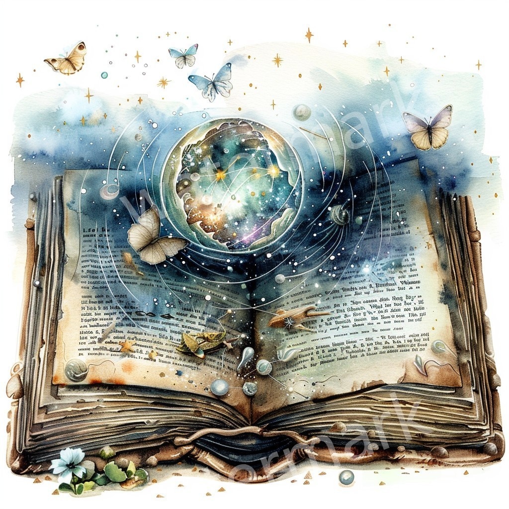 【商用利用可】魔法の本(水彩ファンタジーブック)クリップアート20点セット|高解像度・透過PNG|ファンタジー・コラージュ・ジャンクジャーナル素材|即ダウンロード