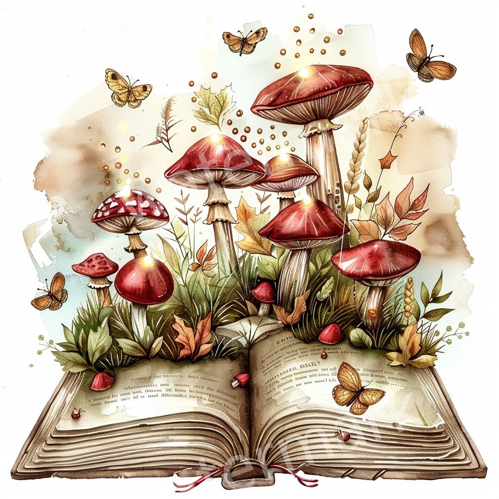 【商用利用可】魔法の本(水彩ファンタジーブック)クリップアート20点セット|高解像度・透過PNG|ファンタジー・コラージュ・ジャンクジャーナル素材|即ダウンロード