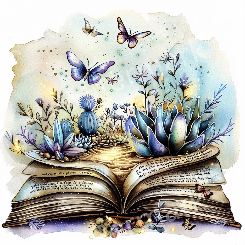 【商用利用可】魔法の本(水彩ファンタジーブック)クリップアート20点セット|高解像度・透過PNG|ファンタジー・コラージュ・ジャンクジャーナル素材|即ダウンロード