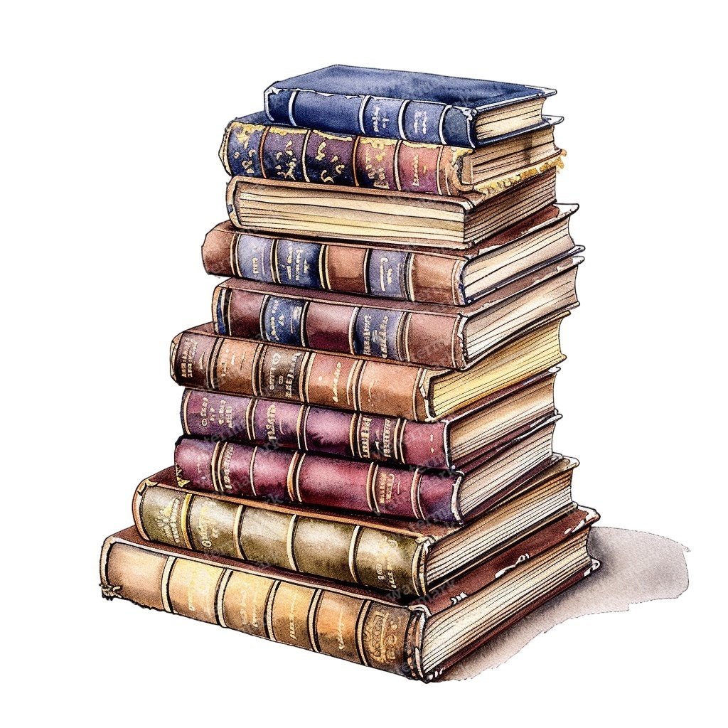 【商用利用可】ヴィンテージ洋書(水彩アンティークブック)クリップアート20点セット|高解像度・透過PNG|コラージュ・ジャンクジャーナル素材|即ダウンロード