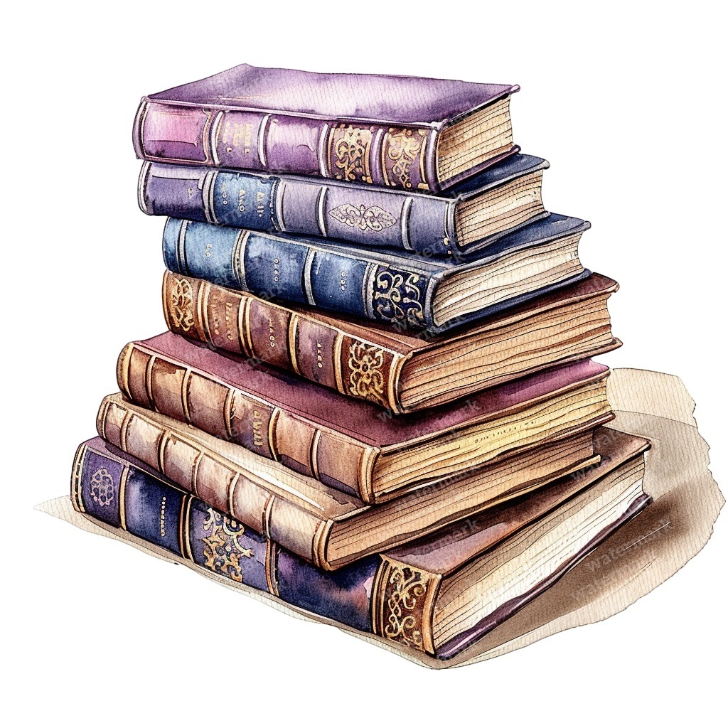 【商用利用可】ヴィンテージ洋書(水彩アンティークブック)クリップアート20点セット|高解像度・透過PNG|コラージュ・ジャンクジャーナル素材|即ダウンロード