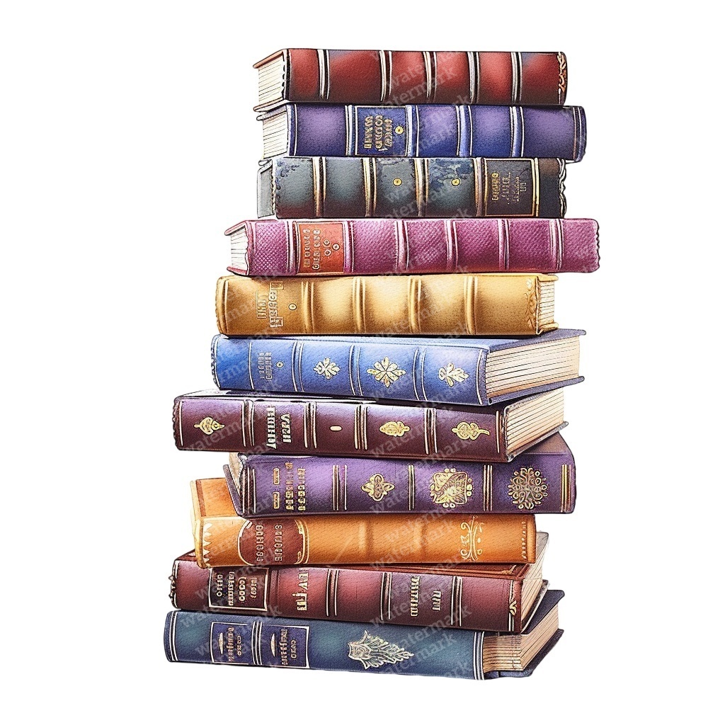 【商用利用可】ヴィンテージ洋書(水彩アンティークブック)クリップアート20点セット|高解像度・透過PNG|コラージュ・ジャンクジャーナル素材|即ダウンロード