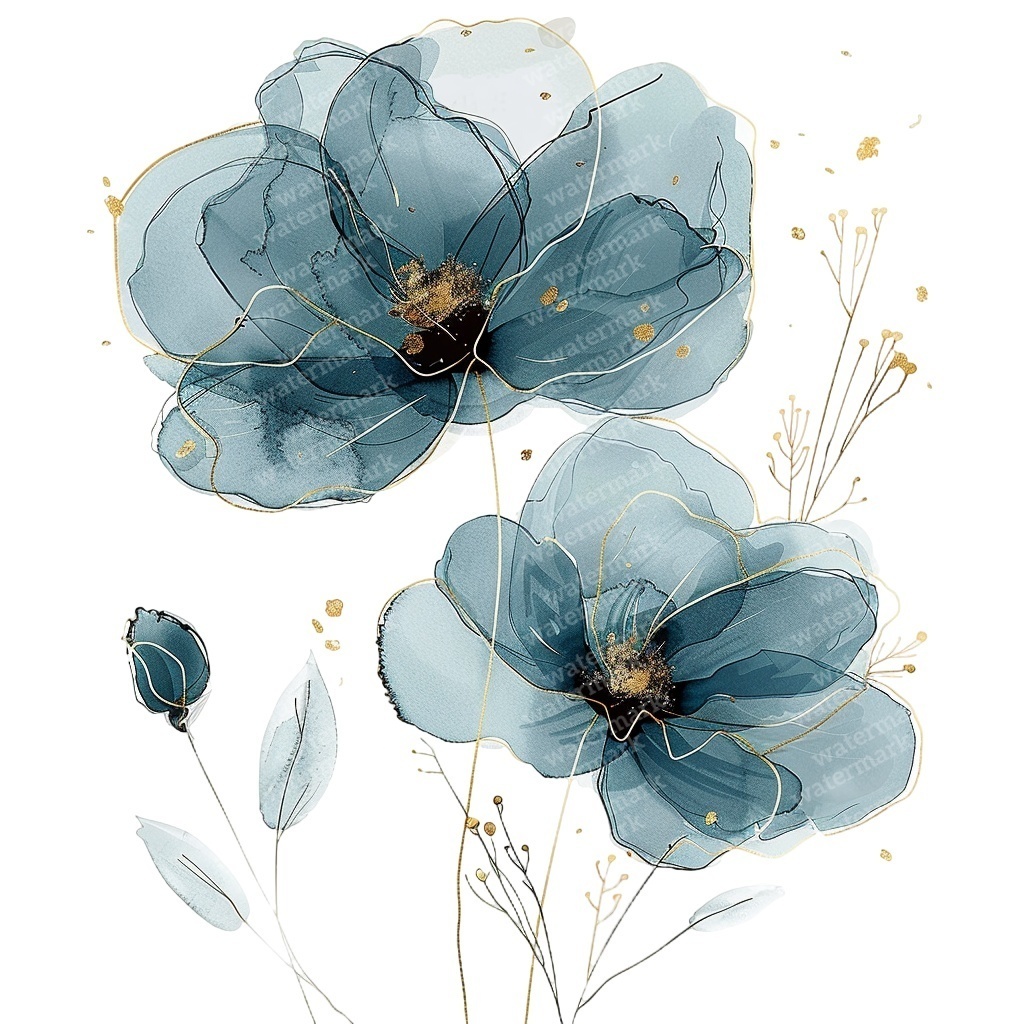 【商用利用可】抽象フラワー(水彩アブストラクト花)クリップアート15点セット|高解像度・透過PNG|モダン花デザイン|コラージュ・ジャンクジャーナル素材|即ダウンロード
