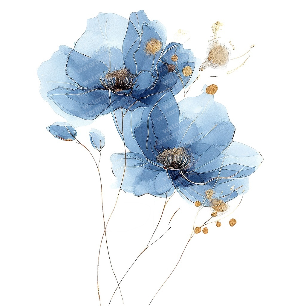 【商用利用可】抽象フラワー(水彩アブストラクト花)クリップアート15点セット|高解像度・透過PNG|モダン花デザイン|コラージュ・ジャンクジャーナル素材|即ダウンロード