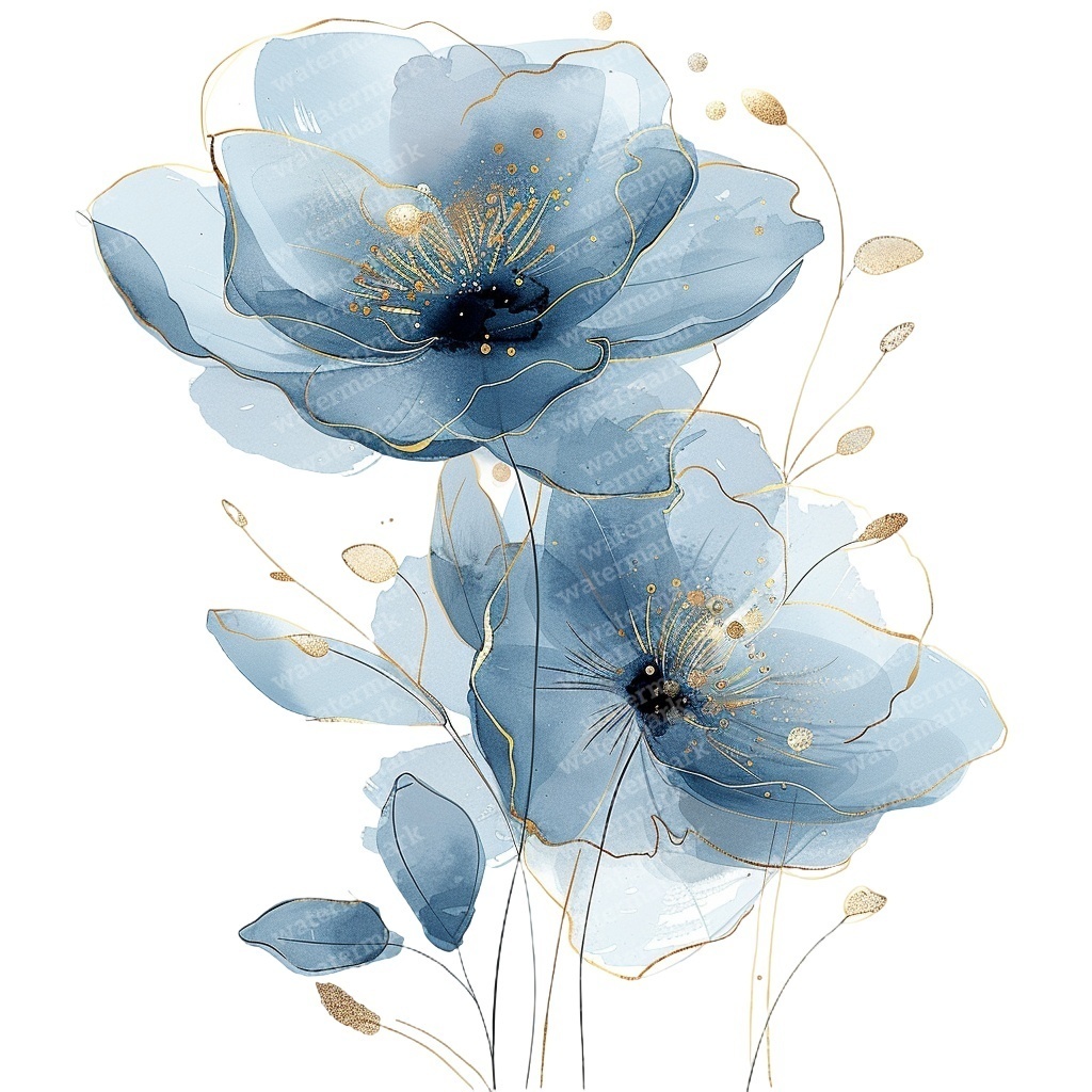 【商用利用可】抽象フラワー(水彩アブストラクト花)クリップアート15点セット|高解像度・透過PNG|モダン花デザイン|コラージュ・ジャンクジャーナル素材|即ダウンロード