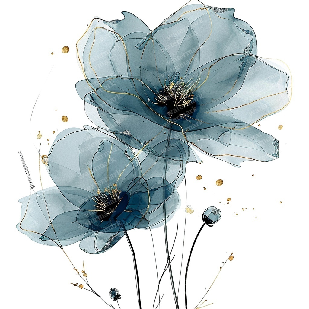 【商用利用可】抽象フラワー(水彩アブストラクト花)クリップアート15点セット|高解像度・透過PNG|モダン花デザイン|コラージュ・ジャンクジャーナル素材|即ダウンロード