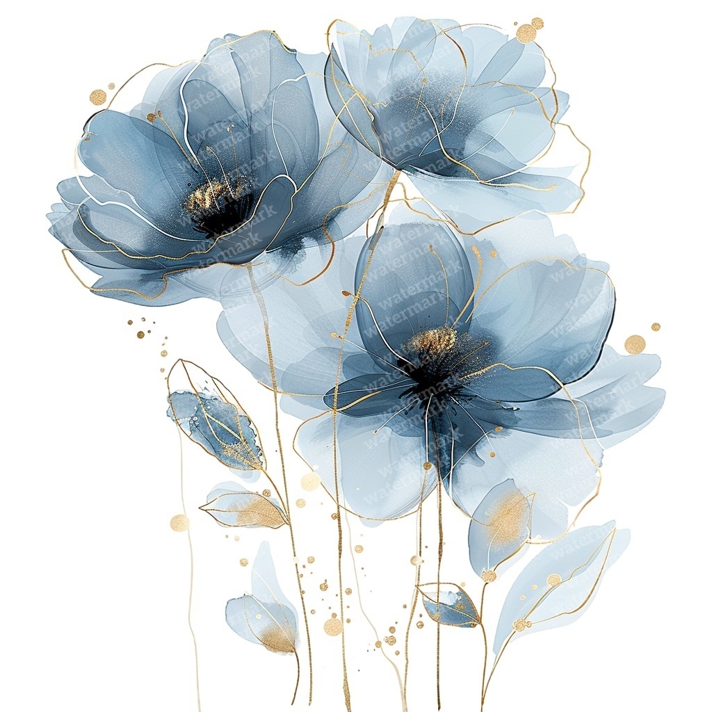 【商用利用可】抽象フラワー(水彩アブストラクト花)クリップアート15点セット|高解像度・透過PNG|モダン花デザイン|コラージュ・ジャンクジャーナル素材|即ダウンロード